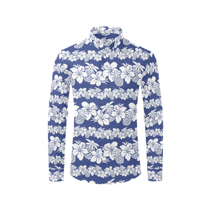 Hawaiian Themed Pattern Print Design H07 Men's Long Sleeve Shirt
