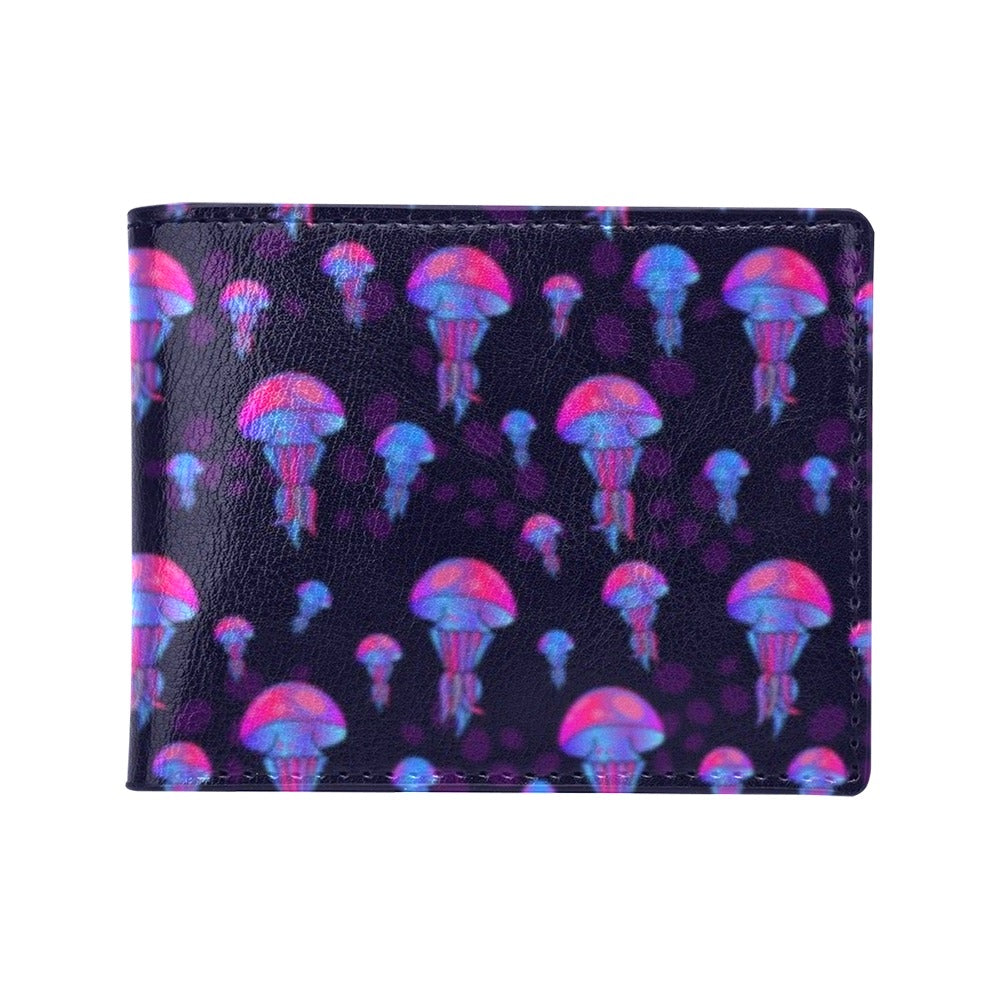 Jellyfish Neon Print Men's ID Card Wallet