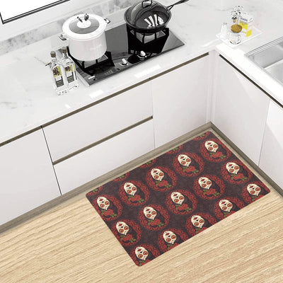 Day of the Dead Mexican Girl Kitchen Mat