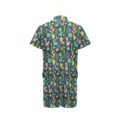 Cactus Pattern Print Design 05 Men's Romper