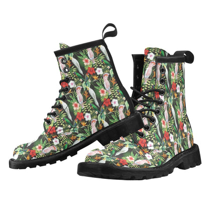 Tropical Flower Pattern Print Design TF03 Women's Boots