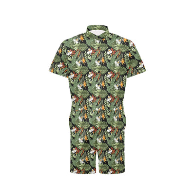 Bird Of Paradise Pattern Print Design 02 Men's Romper