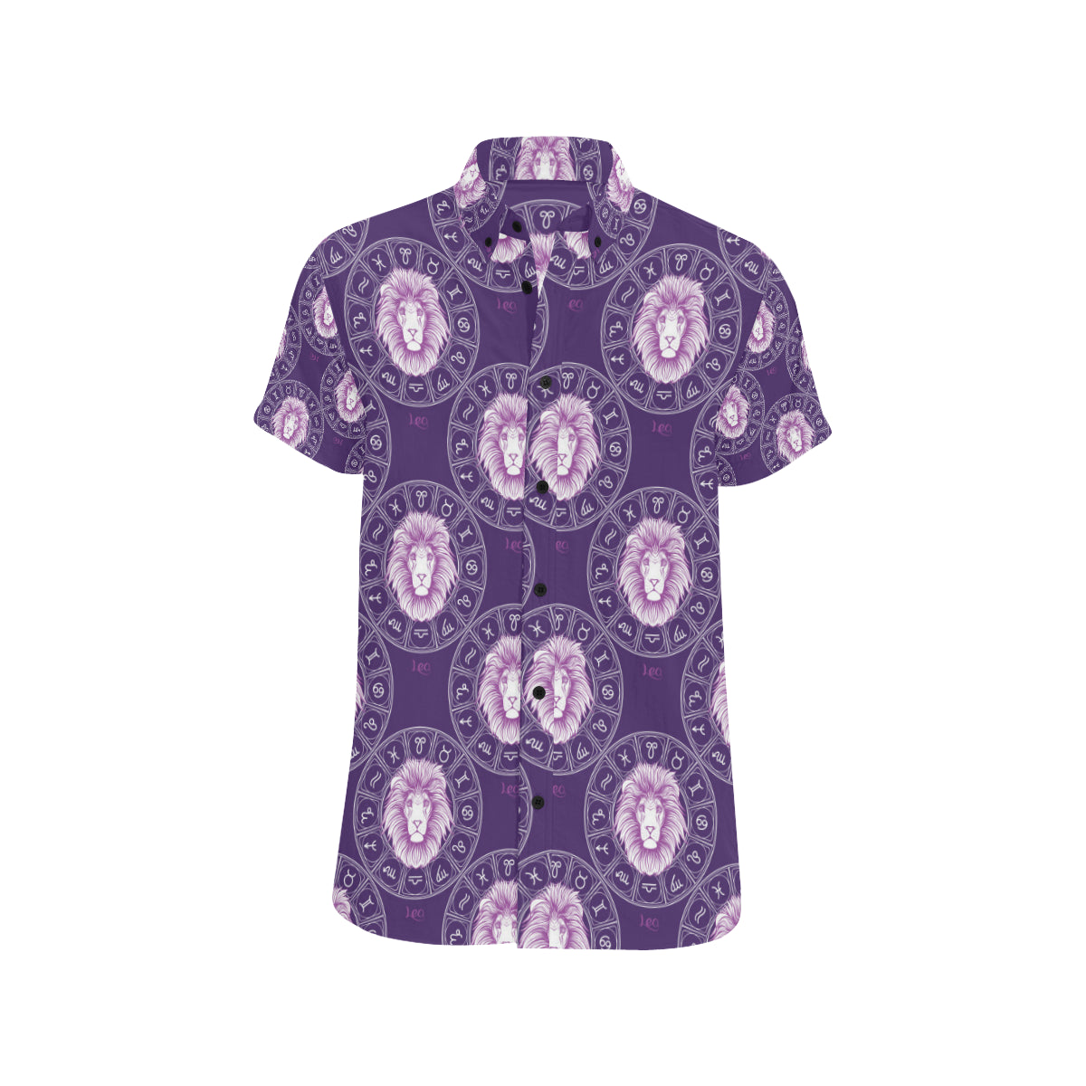 Leo Pattern Print Design 04 Men's Short Sleeve Button Up Shirt