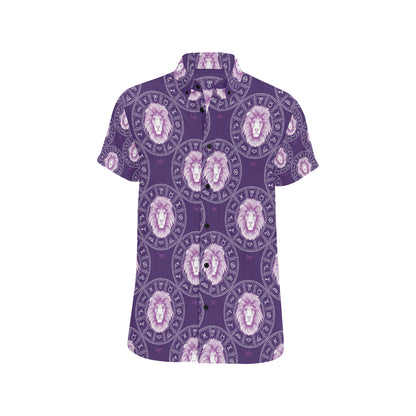 Leo Pattern Print Design 04 Men's Short Sleeve Button Up Shirt