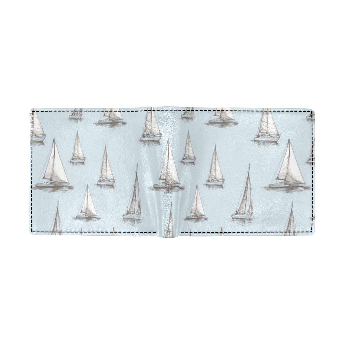 Sailing Ships Pattern Print Design A01 Men's ID Card Wallet