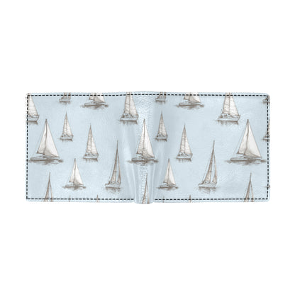 Sailing Ships Pattern Print Design A01 Men's ID Card Wallet