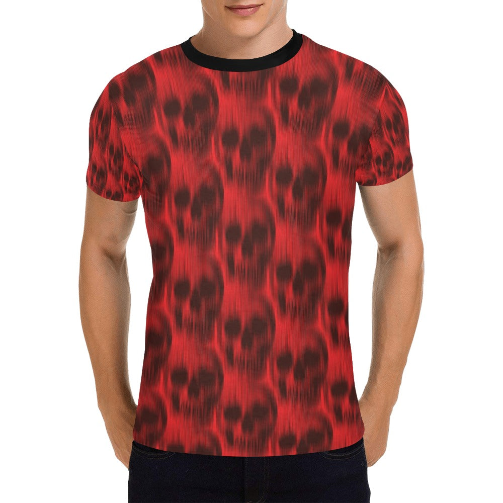 Skull Red Print Design LKS306 Men's All Over Print T-shirt