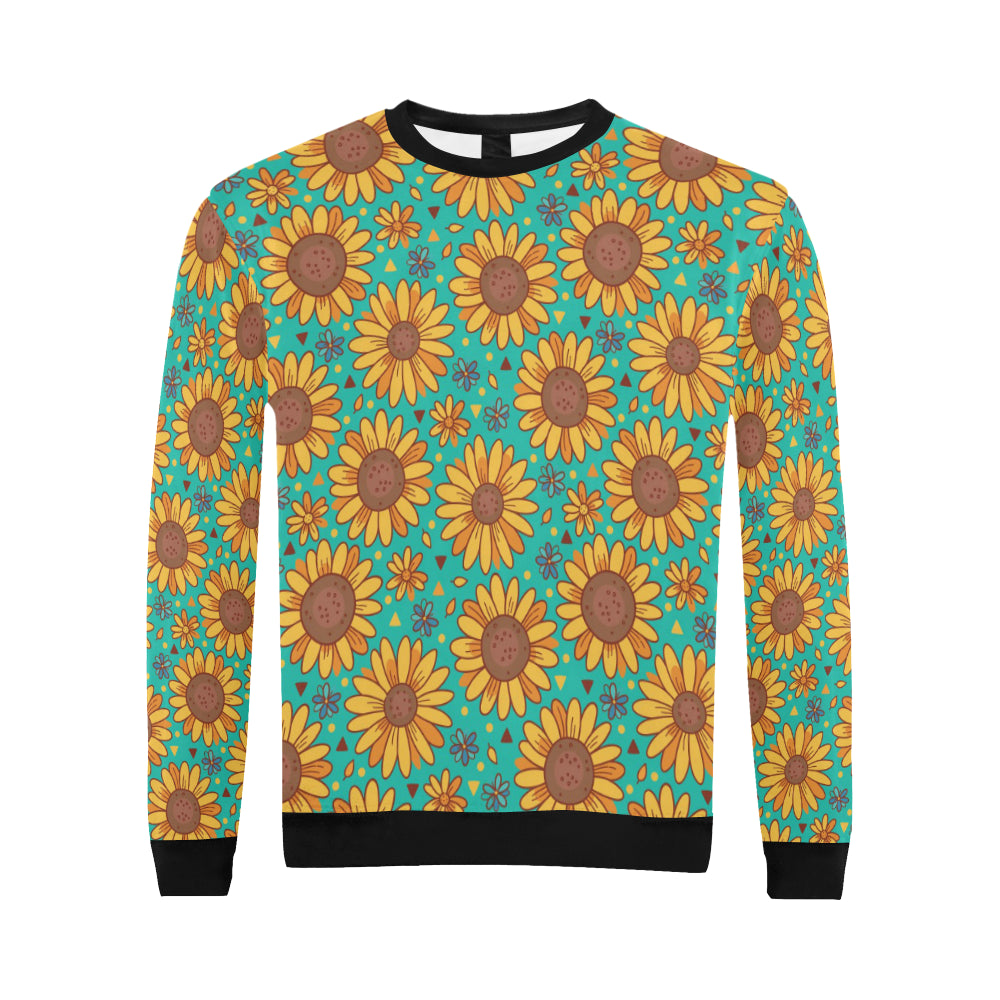 Sunflower Pattern Print Design SF013 Men Long Sleeve Sweatshirt
