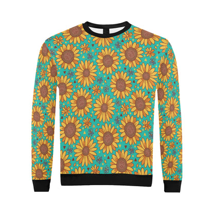 Sunflower Pattern Print Design SF013 Men Long Sleeve Sweatshirt