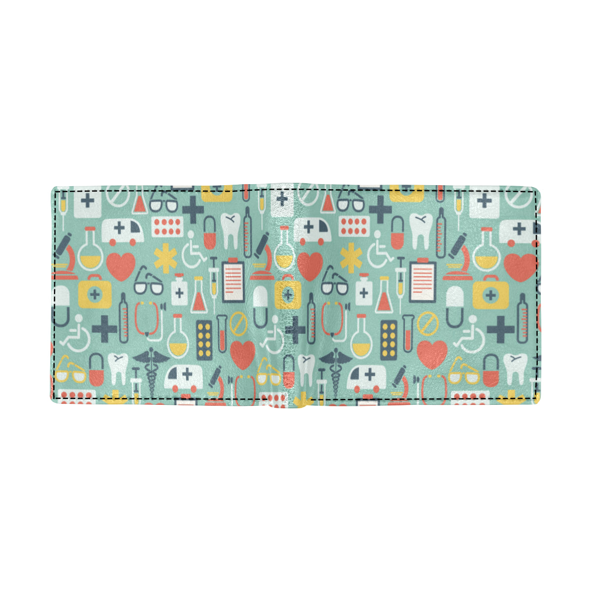Medical Pattern Print Design 02 Men's ID Card Wallet