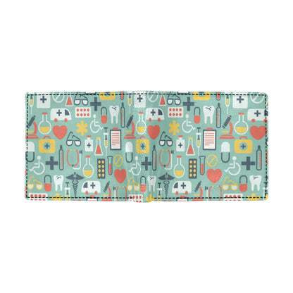 Medical Pattern Print Design 02 Men's ID Card Wallet