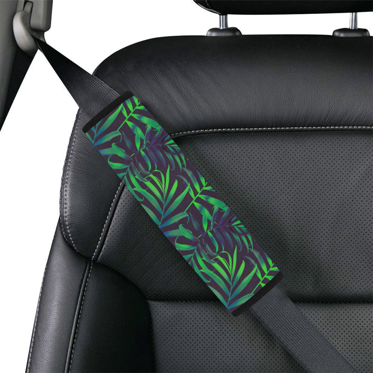 Palm Leaves Pattern Print Design PL01 Car Seat Belt Cover