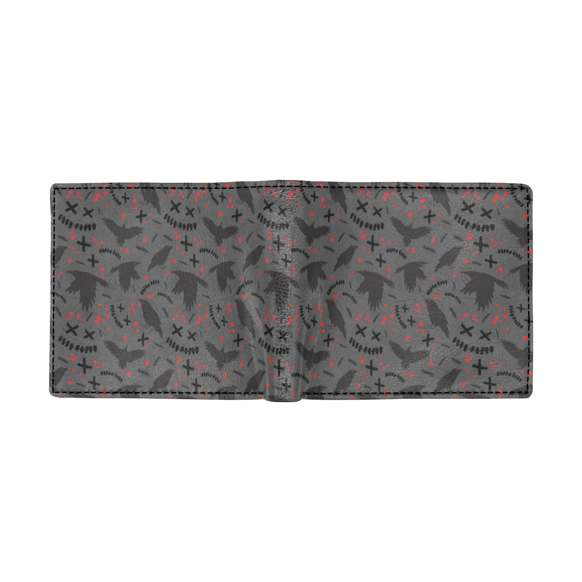 Crow Pattern Print Design 02 Men's ID Card Wallet