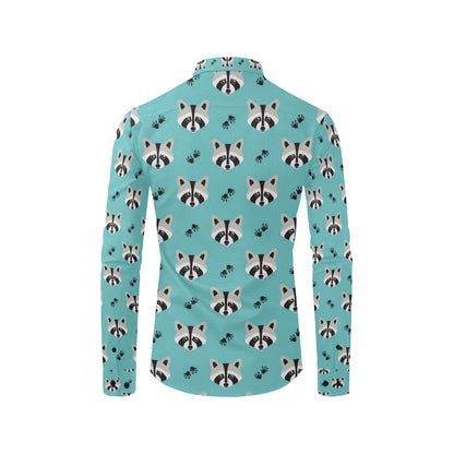 Raccoon Pattern Print Design A01 Men's Long Sleeve Shirt