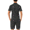 Black Cat Yellow Eyes Print Pattern Men's Romper