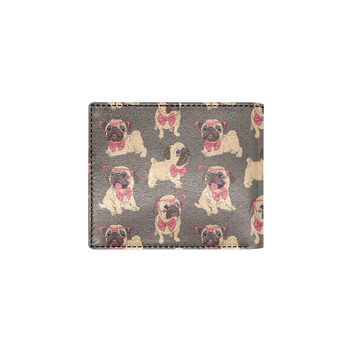 Pug Pattern Print Design A05 Men's ID Card Wallet