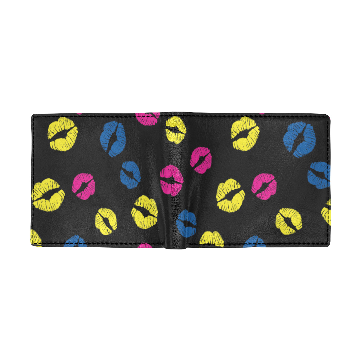 Lip Neon Color Pattern Print Design 01 Men's ID Card Wallet
