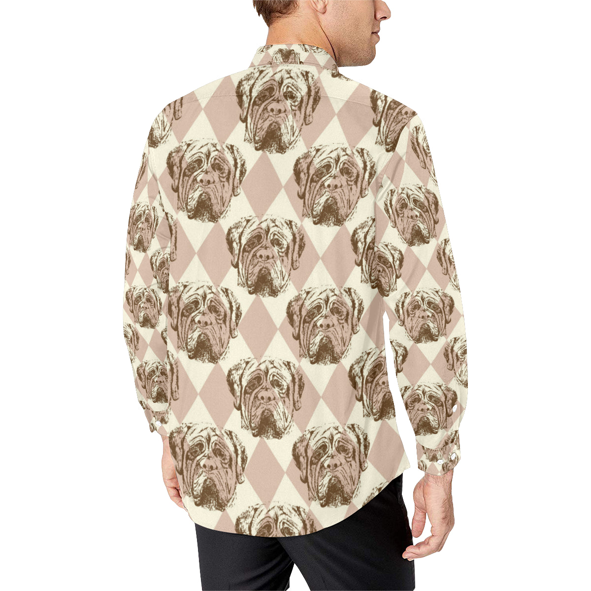 Mastiffs Pattern Print Design 01 Men's Long Sleeve Shirt