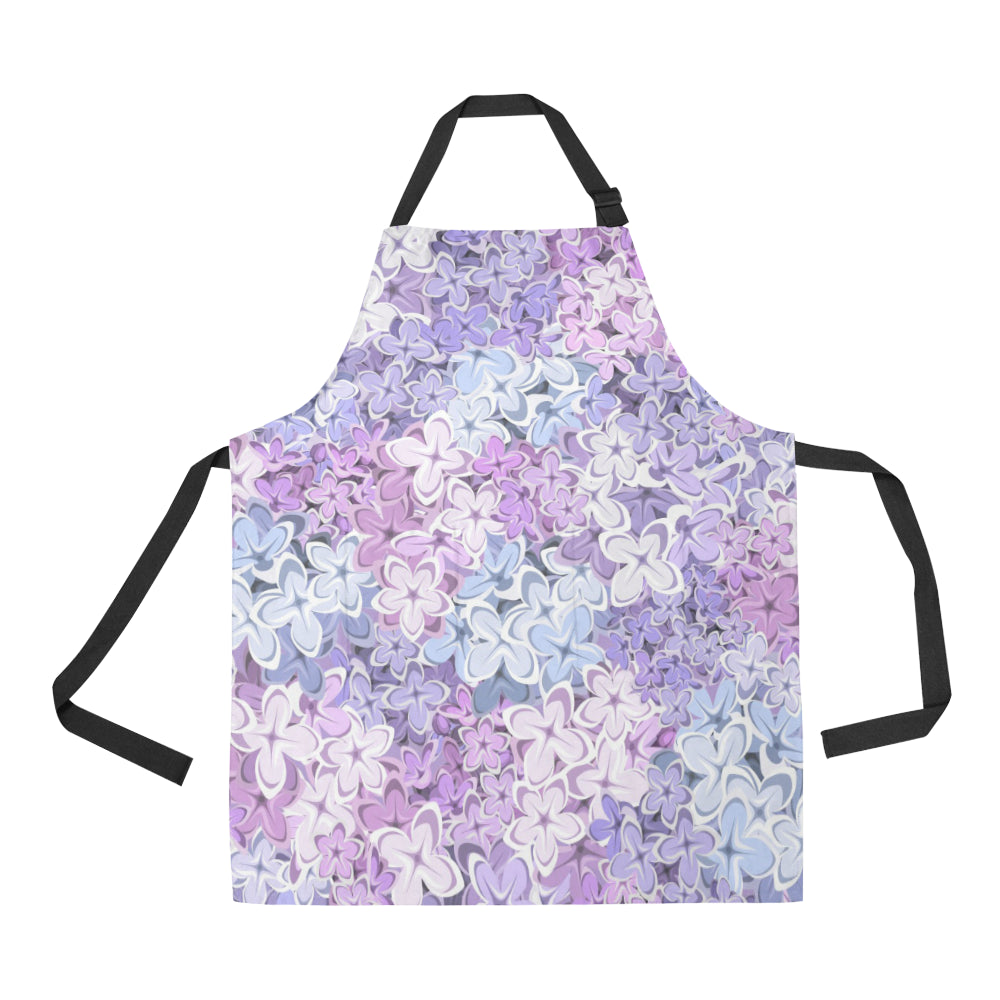 Lilac Pattern Print Design LI01 Apron with Pocket