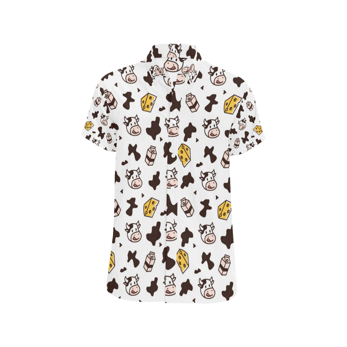Cow Pattern Print Design 06 Men's Short Sleeve Button Up Shirt