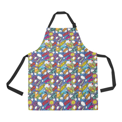 Comic Book Pattern Print Design 02 Apron with Pocket