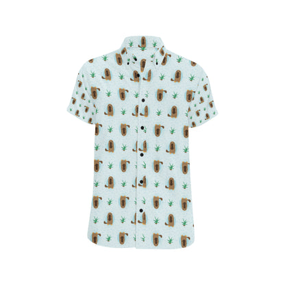 Platypus Pattern Print Design A04 Men's Short Sleeve Button Up Shirt