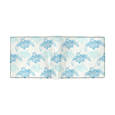 Sea Turtle Pattern Print Design T01 Men's ID Card Wallet