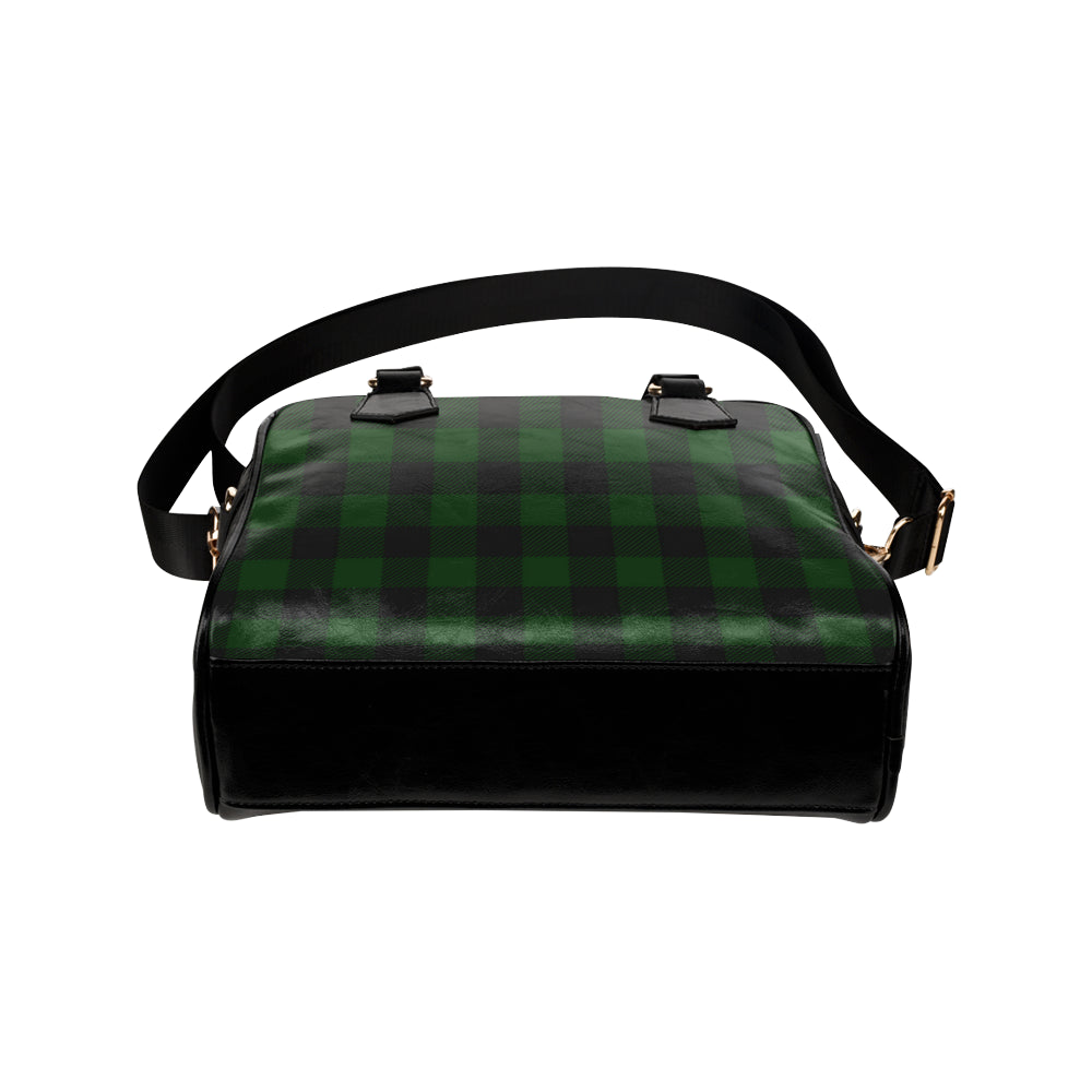 Buffalo check Green Pattern Print Design 02 Shoulder Handbag