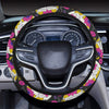 sugar skull Floral Pattern Steering Wheel Cover with Elastic Edge