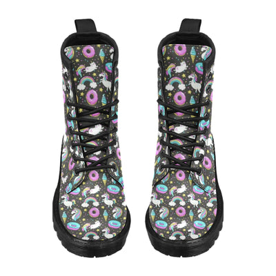 Donut Unicorn Pattern Print Design DN09 Women's Boots