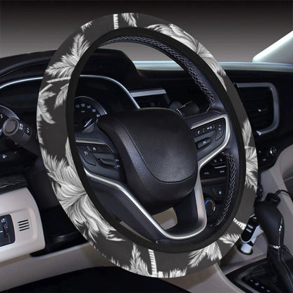 Palm Tree Pattern Print Design PT03 Steering Wheel Cover with Elastic Edge