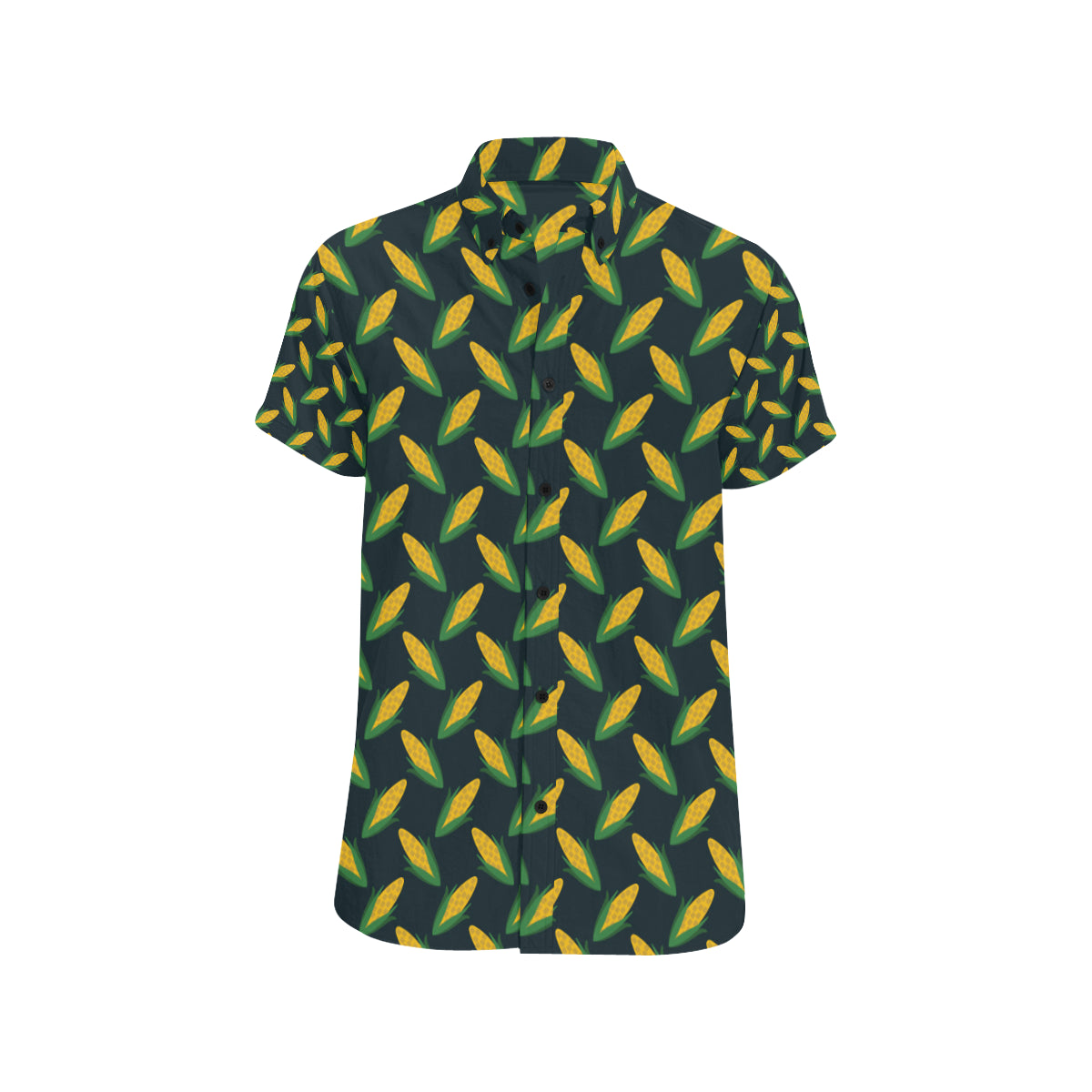 Corn Pattern Print Design 02 Men's Short Sleeve Button Up Shirt