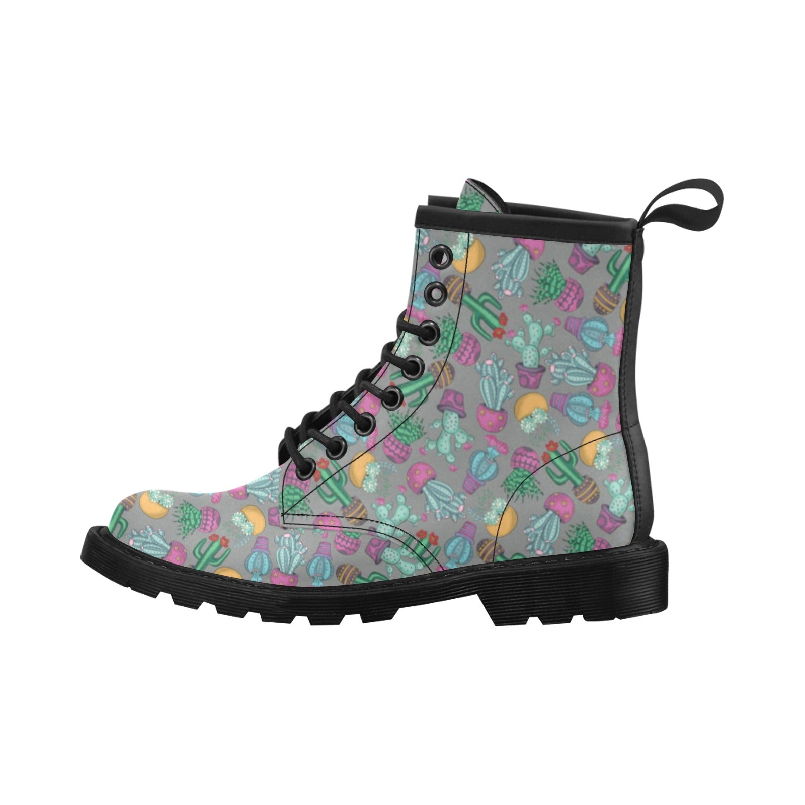 Cactus Colorful Print Pattern Women's Boots