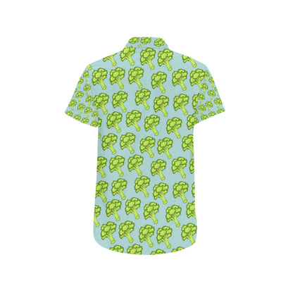 Broccoli Pattern Print Design 02 Men's Short Sleeve Button Up Shirt