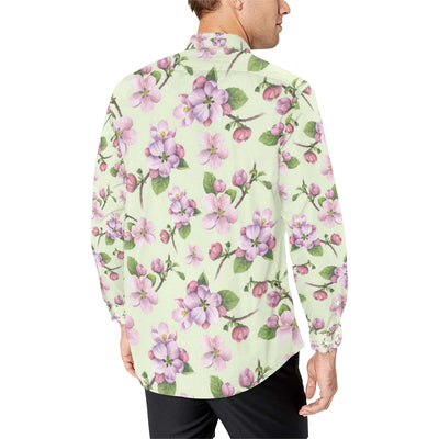 Apple blossom Pattern Print Design AB05 Men's Long Sleeve Shirt