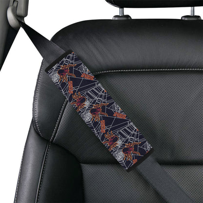 Tarantula Spiderwebs Pattern Print Design 01 Car Seat Belt Cover