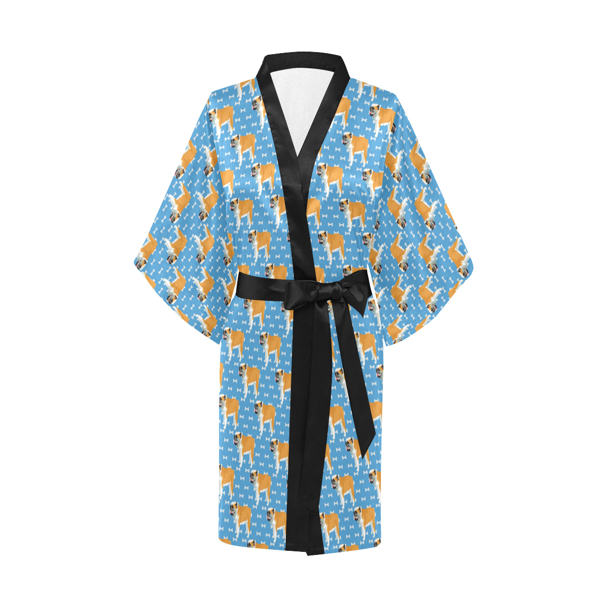 Bulldogs Pattern Print Design 06 Women's Short Kimono