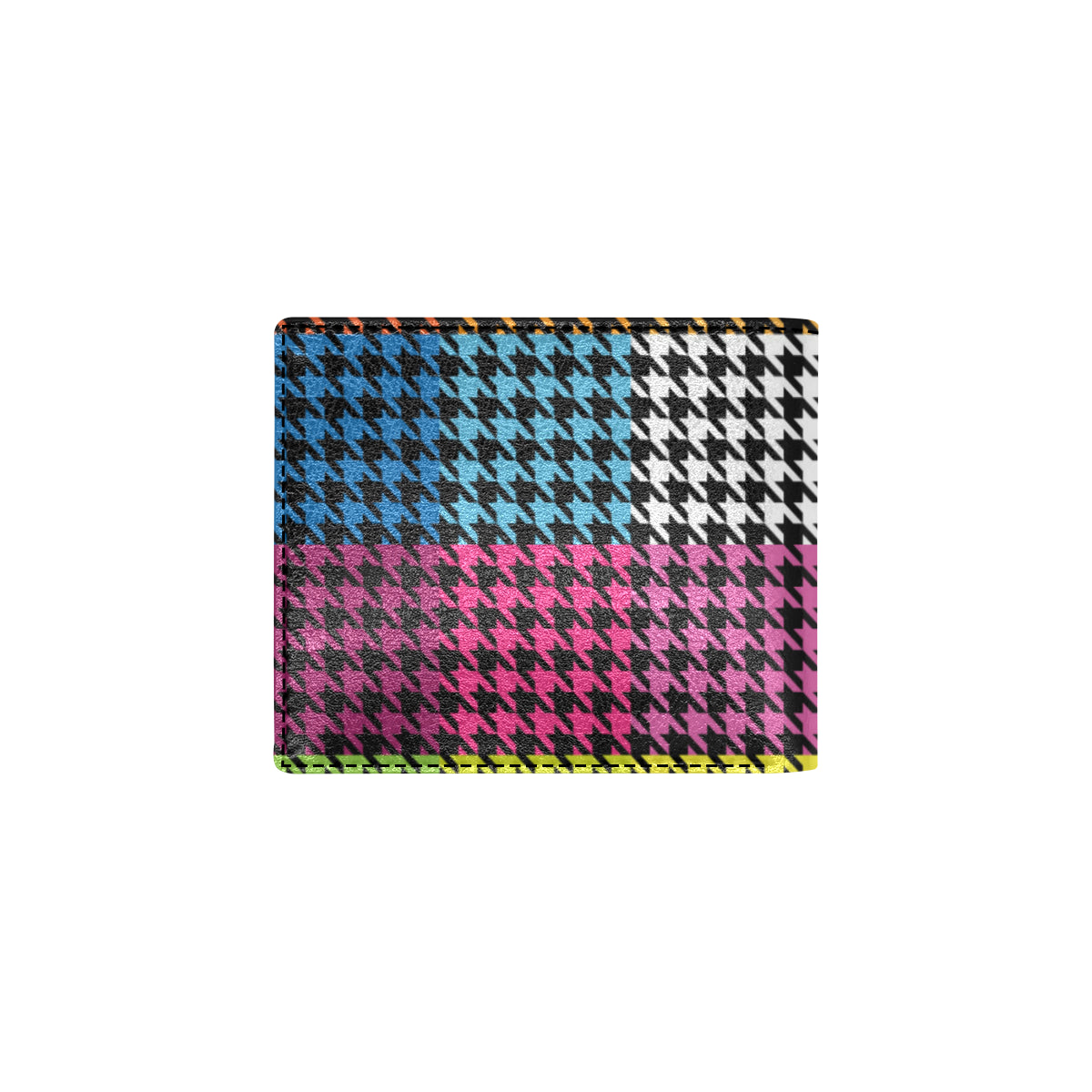 Houndstooth Colorful Pattern Print Design 01 Men's ID Card Wallet