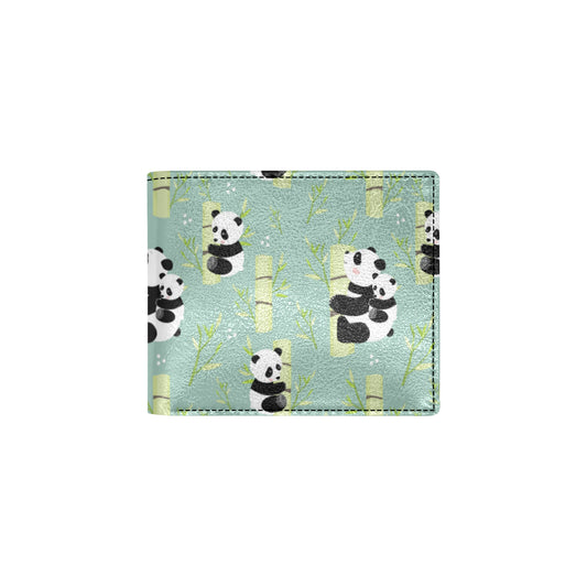 Panda Pattern Print Design A03 Men's ID Card Wallet