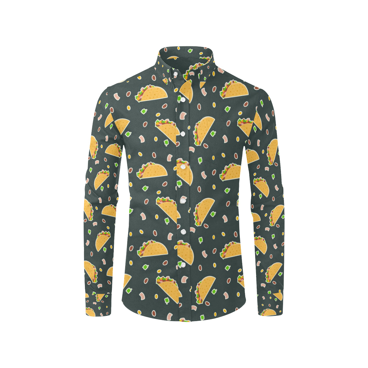 Taco Pattern Print Design TC02 Men's Long Sleeve Shirt