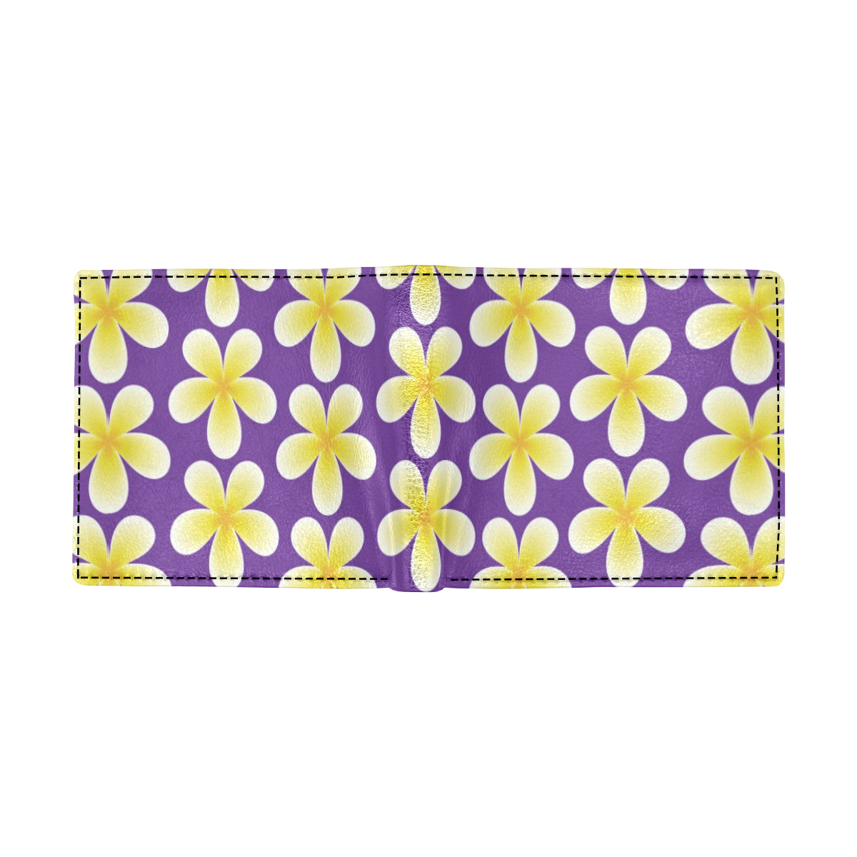 Yellow Plumeria Pattern Print Design PM05 Men's ID Card Wallet