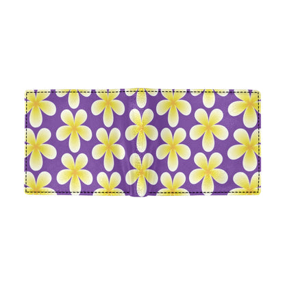 Yellow Plumeria Pattern Print Design PM05 Men's ID Card Wallet