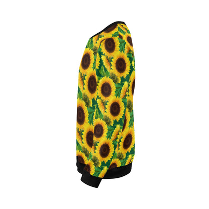 Sunflower Pattern Print Design SF02 Men Long Sleeve Sweatshirt