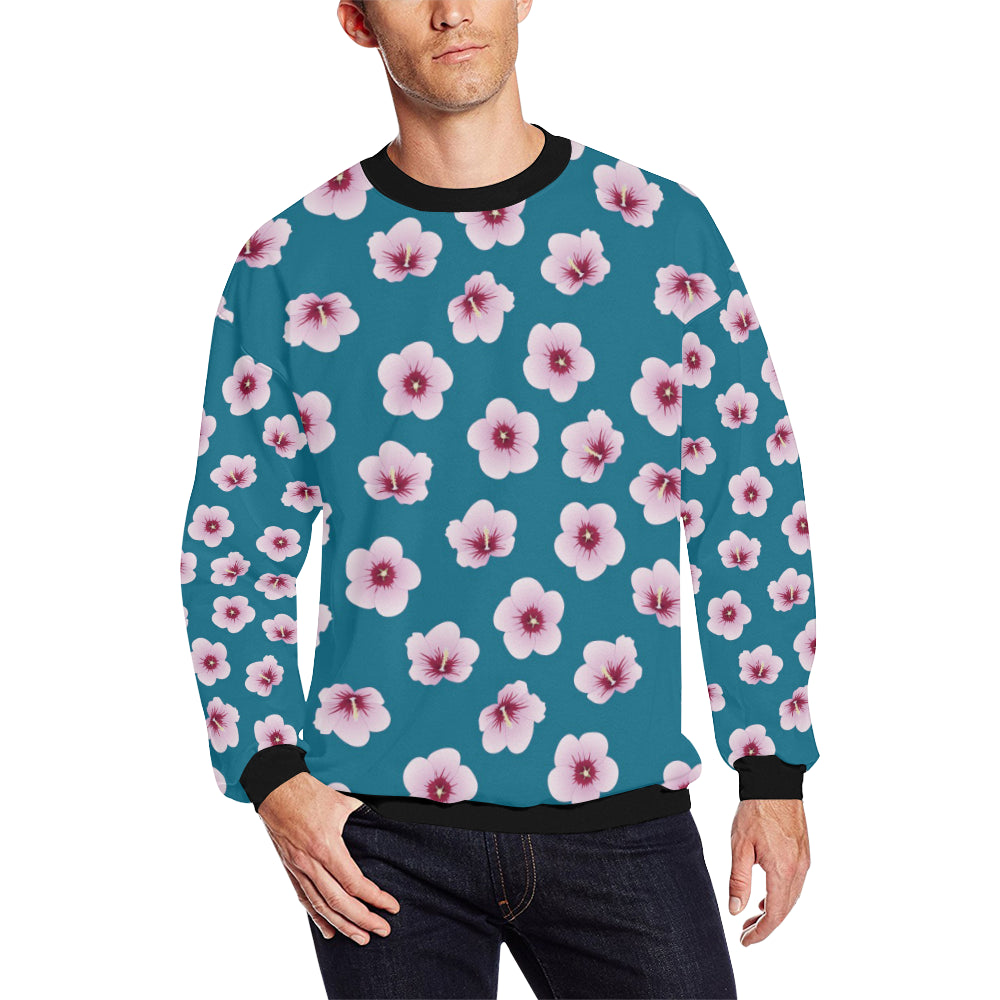 Cherry Blossom Pattern Print Design CB08 Men Long Sleeve Sweatshirt