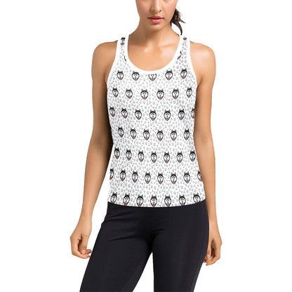 Siberian Huskies Print Design LKS305 Women's Racerback Tank Top