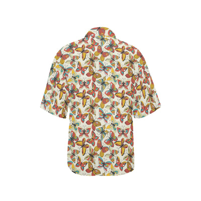 Butterfly Pattern Print Design 02 Women's Hawaiian Shirt