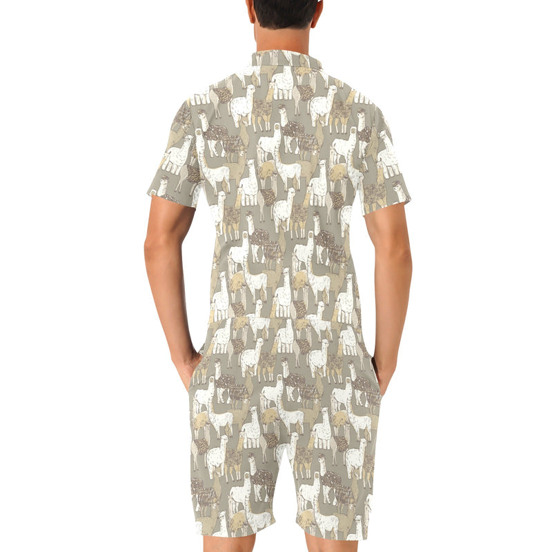 Alpaca Pattern Print Design 01 Men's Romper