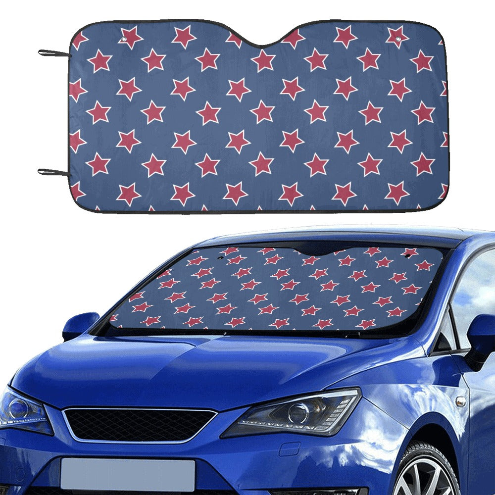 Star Red Blue Print Design LKS301 Car front Windshield Sun Shade