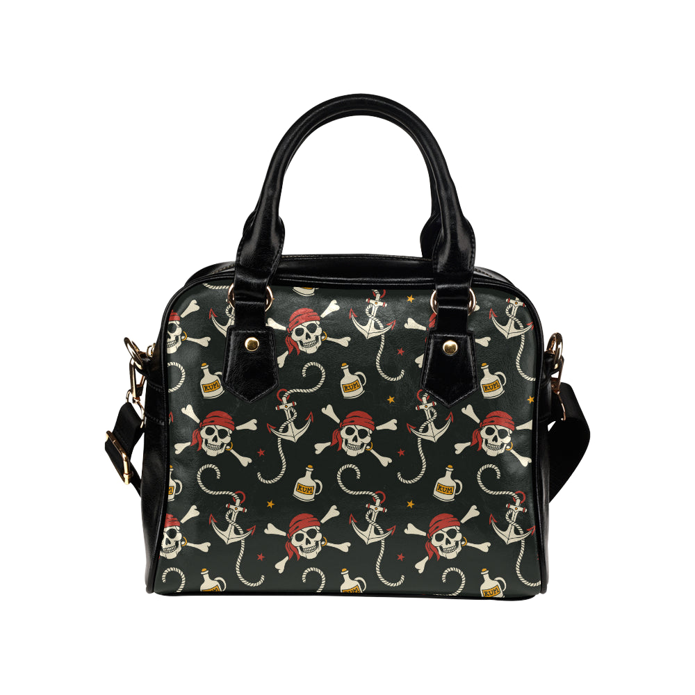 Pirate Pattern Print Design A02 Shoulder Handbag
