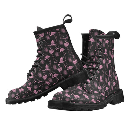 Flamingo Pink Print Pattern Women's Boots